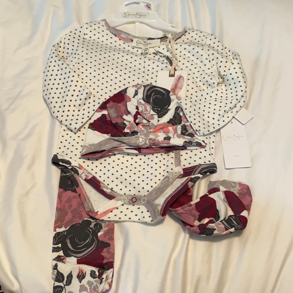 Jessica Simpson 3 piece floral for baby 6-9m